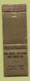 Matchbook Cover - South End Bank and Trust Hartford CT WEAR