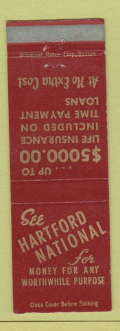 Matchbook Cover - Hartford National Loans CT WEAR
