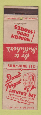 Matchbook Cover - Gallaher's Drug Stores Fathers Day WEAR