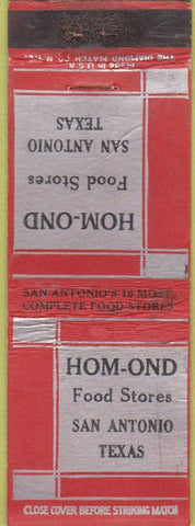 Matchbook Cover - Hom-Ond Food Stores San Antonio TX WEAR