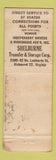 Matchbook Cover - Shelburne Transfer Storage trucking Richmond VA WEAR