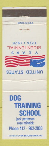 Matchbook Cover - Dog Training School 1976 Jack Petterson Rose Minnick