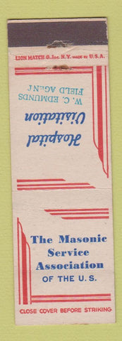 Matchbook Cover - Masonic Service Association Hospital Visitation