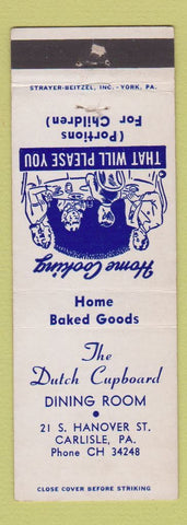 Matchbook Cover - The Dutch Cupboard Carlisle PA WEAR
