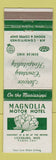 Matchbook Cover - Magnolia Motor Hotel Vicksburg MS