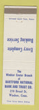 Matchbook Cover - Hartford National Bank and Trust Windsor CT