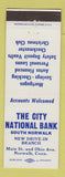 Matchbook Cover - City National Bank South Norwalk CT