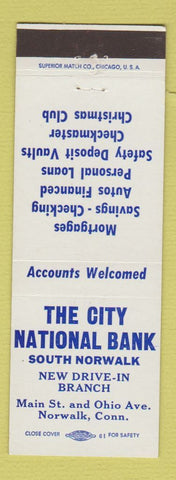 Matchbook Cover - City National Bank South Norwalk CT