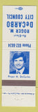 Matchbook Cover - Roger M DeCarbo City Council New Castle PA
