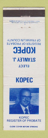 Matchbook Cover - Stanley Kopec Register of Probate Franklin County