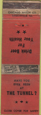Matchbook Cover - The Tunnel NO TOWN girlie WORN