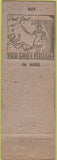 Matchbook Cover - The Tunnel NO TOWN girlie WORN