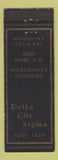 Matchbook Cover - Dela Chi Sigma San Diego CA Convention 1939