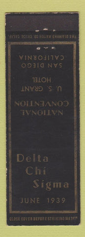 Matchbook Cover - Dela Chi Sigma San Diego CA Convention 1939