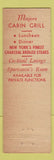 Matchbook Cover - Majors Cabin Grill New York City WEAR