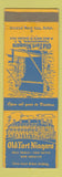 Matchbook Cover - Old Fort Niagara Youngstown NY