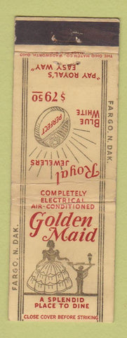 Matchbook Cover - Golden Maid Royal Jewelers Fargo ND WEAR
