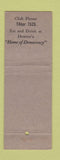 Matchbook Cover - Demoncratic Club Denver Colorado WEAR