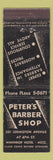 Matchbook Cover - Peter's Barber Shop New York City feature