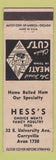Matchbook Cover - Hess's Meats Corryville Cincinnati? OH