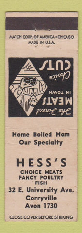 Matchbook Cover - Hess's Meats Corryville Cincinnati? OH