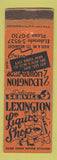 Matchbook Cover - Lexington Liquor Shop New York City WORN