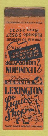 Matchbook Cover - Lexington Liquor Shop New York City WORN