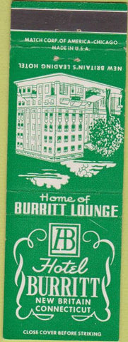 Matchbook Cover - Hotel Burritt New Britain CT