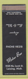 Matchbook Cover - Motor Bar Lansing MI SAMPLE