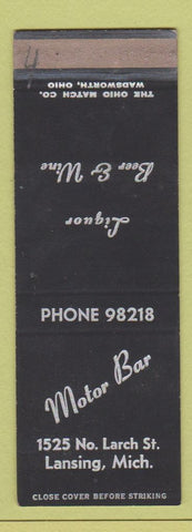 Matchbook Cover - Motor Bar Lansing MI SAMPLE
