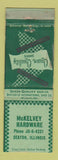 Matchbook Cover - McKelvey Hardware Seaton IL WEAR