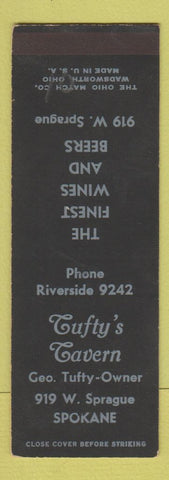 Matchbook Cover - Tufty's Tavern Spokane WA SAMPLE