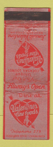 Matchbook Cover - Valentine's Fine Foods Medford OR WEAR