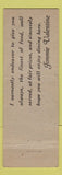 Matchbook Cover - Valentine's Fine Foods Medford OR WEAR