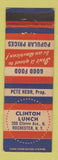 Matchbook Cover - Clinton Lunch Rochester NY WEAR