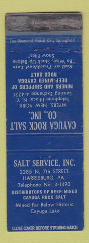 Matchbook Cover - Cayuga Rock Salt Myers NY Harrisburg PA WORN