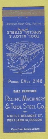 Matchbook Cover - Pacific Machinery Tool Steel Portland OR