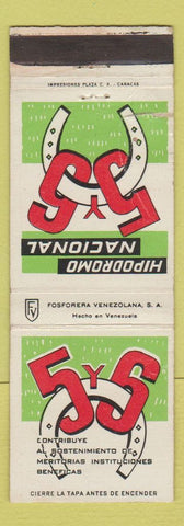 Matchbook Cover - Hipodromo Nacional Venezuela WORN