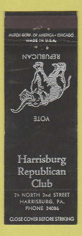 Matchbook Cover - Harrisburg PA Republican Club WEAR