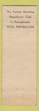 Matchbook Cover - Harrisburg PA Republican Club WEAR