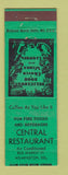 Matchbook Cover - Central Restaurant Wilmington DE