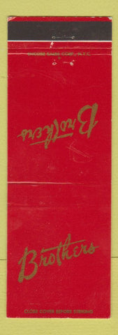Matchbook Cover - Brothers Restaurant Newark NJ