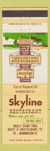 Matchbook Cover - Skyline Restaurant Brattleboro VT