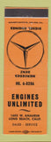 Matchbook Cover - Mercedes Benz Engines Unlimited Long Beach CA
