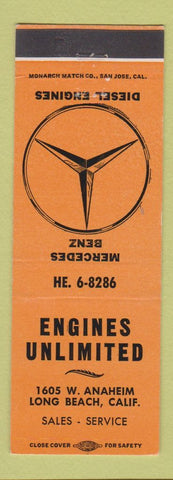 Matchbook Cover - Mercedes Benz Engines Unlimited Long Beach CA