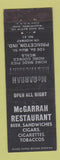 Matchbook Cover - McGarrah Restaurant Princeton IN WEAR