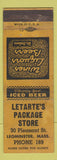 Matchbook Cover - Letarte's Package Liquor Leominster MA WORN