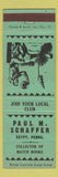 Matchbook Cover - Paul M Schaffer Match Collector Egypt PA GREEN