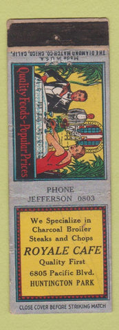 Matchbook Cover - Royale Cafe Huntington Park CA deco WEAR