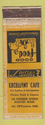 Matchbook Cover - Excellent Cafe Boston MA WEAR
